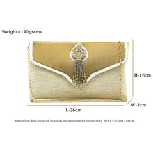 Load image into Gallery viewer, Two In One Jute V Flap Envelope Women Clutch - myStore20202019

