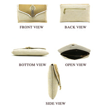 Load image into Gallery viewer, Two In One Jute V Flap Envelope Women Clutch - myStore20202019
