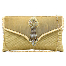 Load image into Gallery viewer, Two In One Jute V Flap Envelope Women Clutch - myStore20202019
