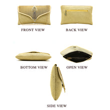 Load image into Gallery viewer, Two In One Jute V Flap Envelope Women Clutch - myStore20202019
