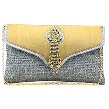 Load image into Gallery viewer, Two In One Jute V Flap Envelope Women Clutch - myStore20202019
