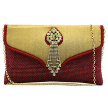 Load image into Gallery viewer, Two In One Jute V Flap Envelope Women Clutch - myStore20202019
