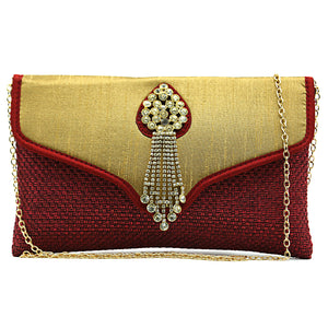 Two In One Jute V Flap Envelope Women Clutch - myStore20202019