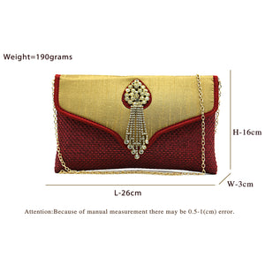 Two In One Jute V Flap Envelope Women Clutch - myStore20202019