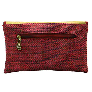 Two In One Jute V Flap Envelope Women Clutch - myStore20202019