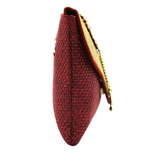 Two In One Jute V Flap Envelope Women Clutch - myStore20202019