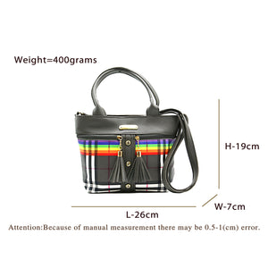 Two In One Multi Color Checks Women Sling Bag - myStore20202019