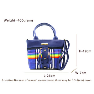 Two In One Multi Color Checks Women Sling Bag - myStore20202019