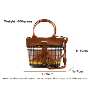 Two In One Multi Color Checks Women Sling Bag - myStore20202019