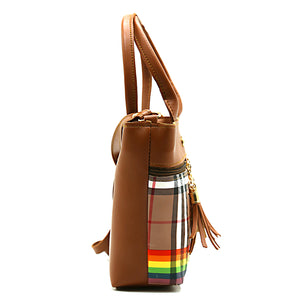 Two In One Multi Color Checks Women Sling Bag - myStore20202019