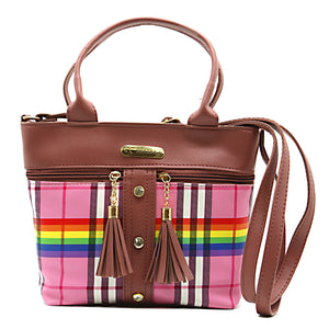 Two In One Multi Color Checks Women Sling Bag - myStore20202019