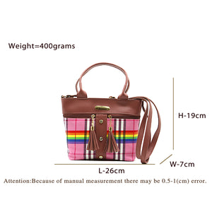 Two In One Multi Color Checks Women Sling Bag - myStore20202019