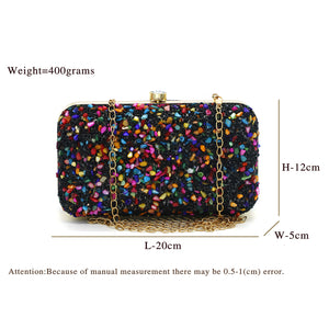 Two In One Multi Stone Frame Lock Women Clutch - myStore20202019