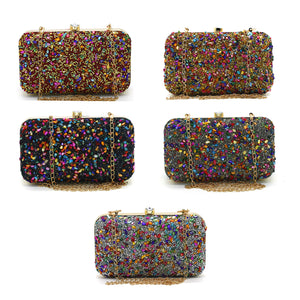 Two In One Multi Stone Frame Lock Women Clutch - myStore20202019