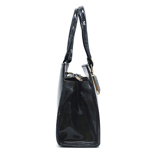 Two In One Single Zip Plain Jelly Finish Ladies HandBag - myStore20202019