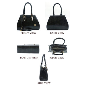 Two In One Single Zip Plain Jelly Finish Ladies HandBag - myStore20202019