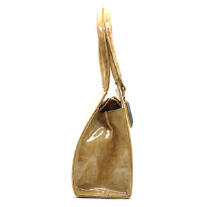 Two In One Single Zip Plain Jelly Finish Ladies HandBag - myStore20202019