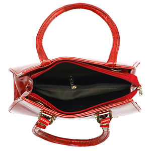 Two In One Single Zip Plain Jelly Finish Ladies HandBag - myStore20202019