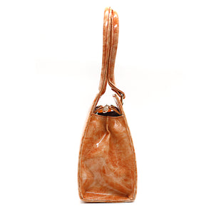 Two In One Single Zip Plain Jelly Finish Ladies HandBag - myStore20202019