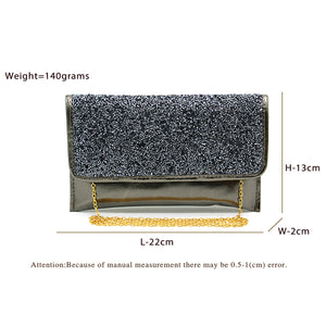 Two In One Small Glass Flap Envelope Women Clutch - myStore20202019
