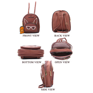 Two In One Specs Print Double Zip Printed Girls BackPack - myStore20202019