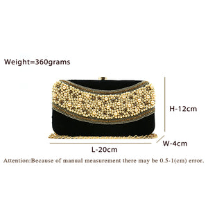 Two In One Velvet Stone Wave Women Clutch - myStore20202019
