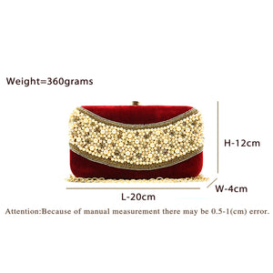 Two In One Velvet Stone Wave Women Clutch - myStore20202019