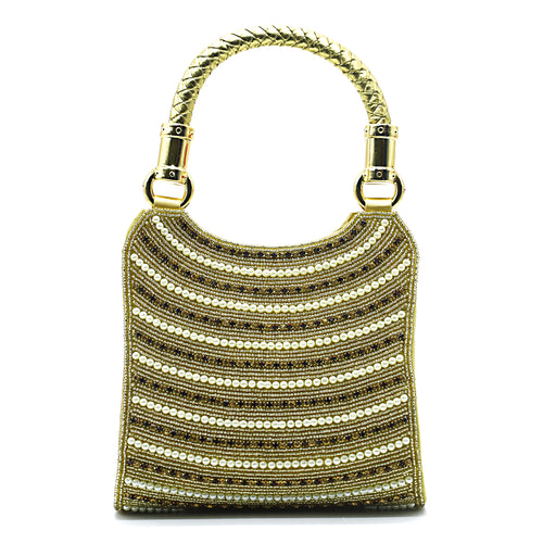 Wedding Clutch Bag With Binai Handle and Seven Layer Moti Work - myStore20202019