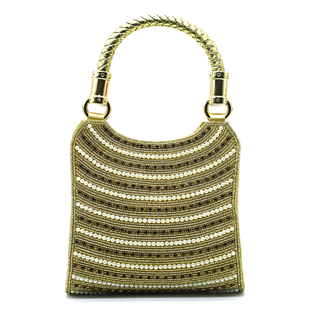 Wedding Clutch Bag With Binai Handle and Seven Layer Moti Work - myStore20202019