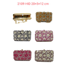 Load image into Gallery viewer, Woman&#39;s Clutch 2In1 Small &amp; Big Colour Stone With Flower Design - myStore20202019
