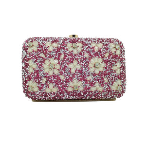 Woman's Clutch 2In1 Small & Big Colour Stone With Flower Design - myStore20202019