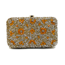 Load image into Gallery viewer, Woman&#39;s Clutch 2In1 Small &amp; Big Colour Stone With Flower Design - myStore20202019
