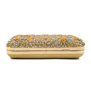 Woman's Clutch 2In1 Small & Big Colour Stone With Flower Design - myStore20202019