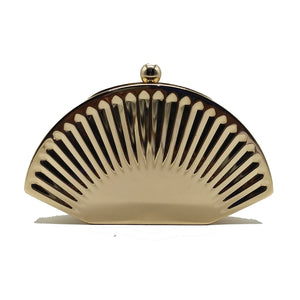 Woman's Clutch Full Metal Frame With Half Round Shape Design - myStore20202019