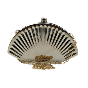 Woman's Clutch Full Metal Frame With Half Round Shape Design - myStore20202019