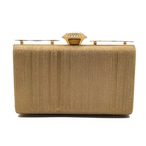 Woman's Clutch Lining Material With Diamond Frame Lock - myStore20202019