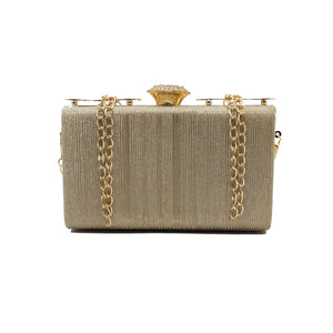 Woman's Clutch Lining Material With Diamond Frame Lock - myStore20202019