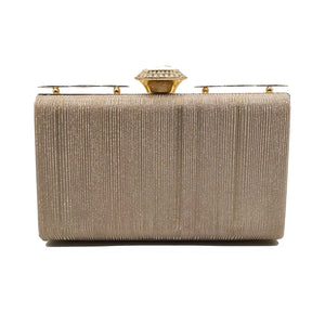 Woman's Clutch Lining Material With Diamond Frame Lock - myStore20202019
