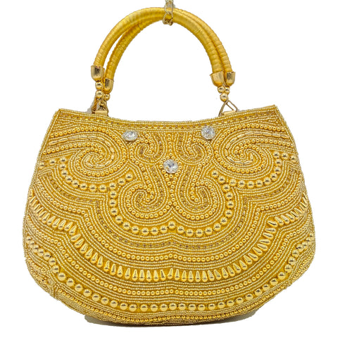 fcity.in - Purseo Golden Clutch Pearl Purses For Women Handbag Bridal  Evening
