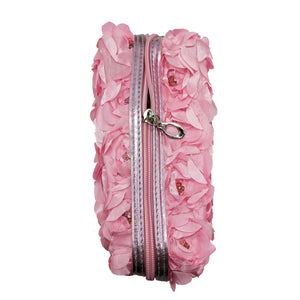 Woman's Hand Pouch Cotton Flower Fabric With Single Zip - myStore20202019
