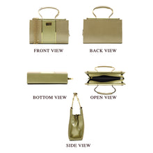 Load image into Gallery viewer, Women&#39;s Clutch With 2In1 Designer Handle Double Stripe - myStore20202019
