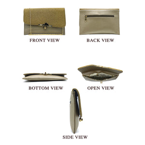Women's Clutch With 2In1 Heart Shimmer Lock - myStore20202019