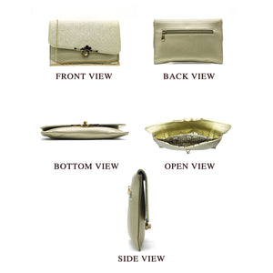 Women's Clutch With 2In1 Heart Shimmer Lock - myStore20202019