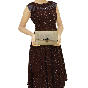 Women's Clutch With 2In1 Heart Shimmer Lock - myStore20202019