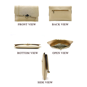Women's Clutch With 2In1 Heart Shimmer Lock - myStore20202019