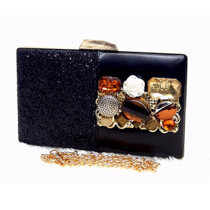 Women's Clutch With 2In1 Heavy Stone Fitting Shimmer Design - myStore20202019