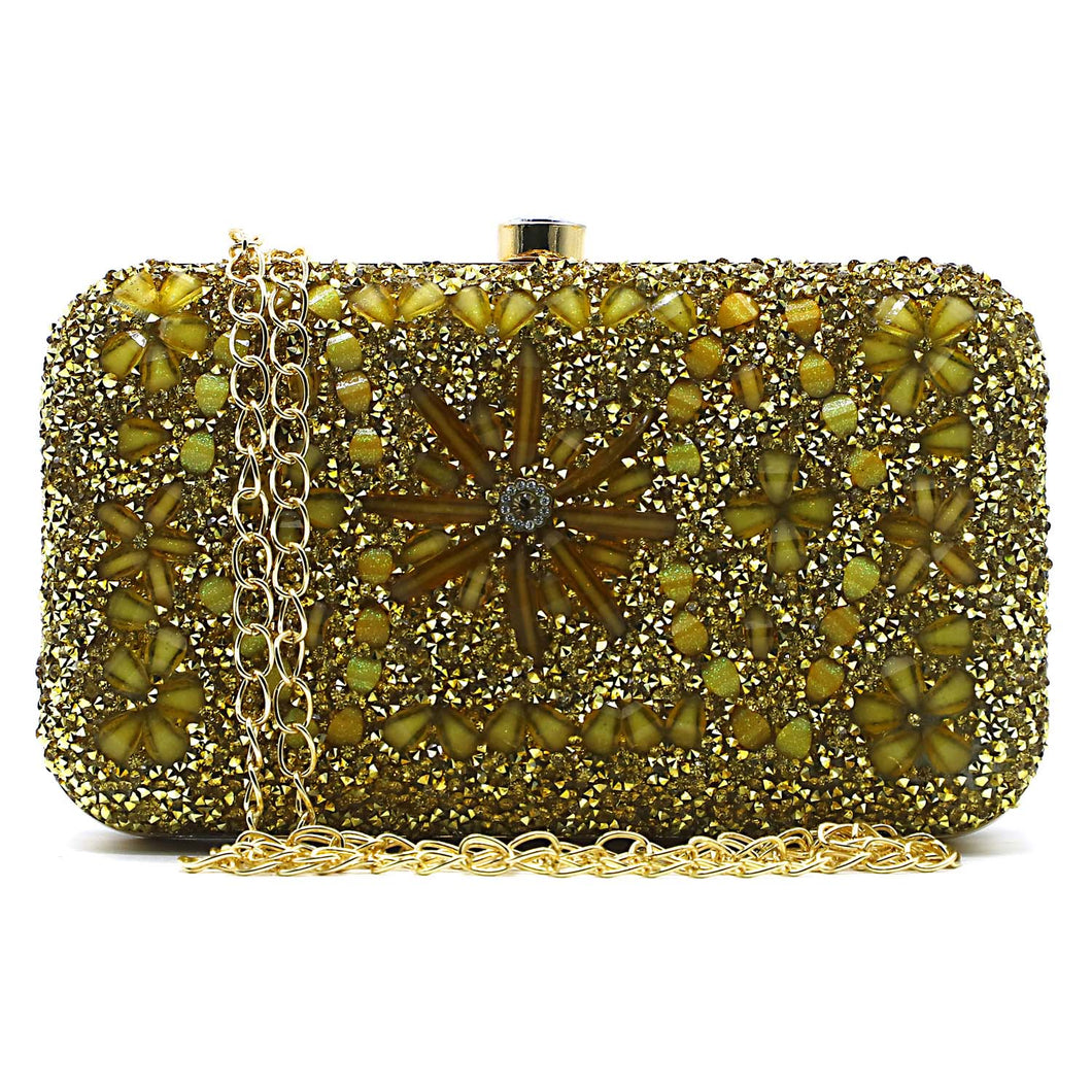 Women's Clutch With 2In1 Small & Big Colour Stone - myStore20202019