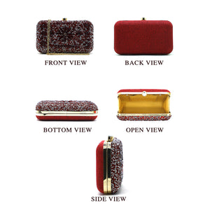 Women's Clutch With 2In1 Small & Big Colour Stone - myStore20202019
