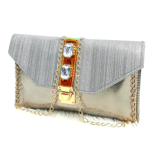 Women's Clutch With 2In1 Stone Fitting Flap Design - myStore20202019