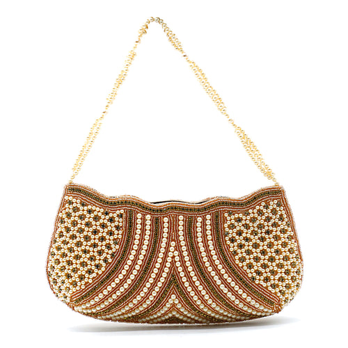 Women's Clutch With Beads Stone Waves Boat Design - myStore20202019
